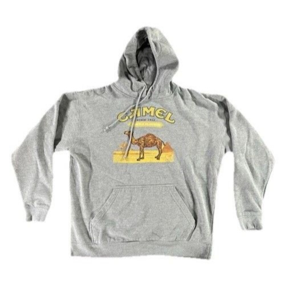 Camel Cigarette Vintage Gray Delta Fleece Hoodie Sweatshirt Size X-Large